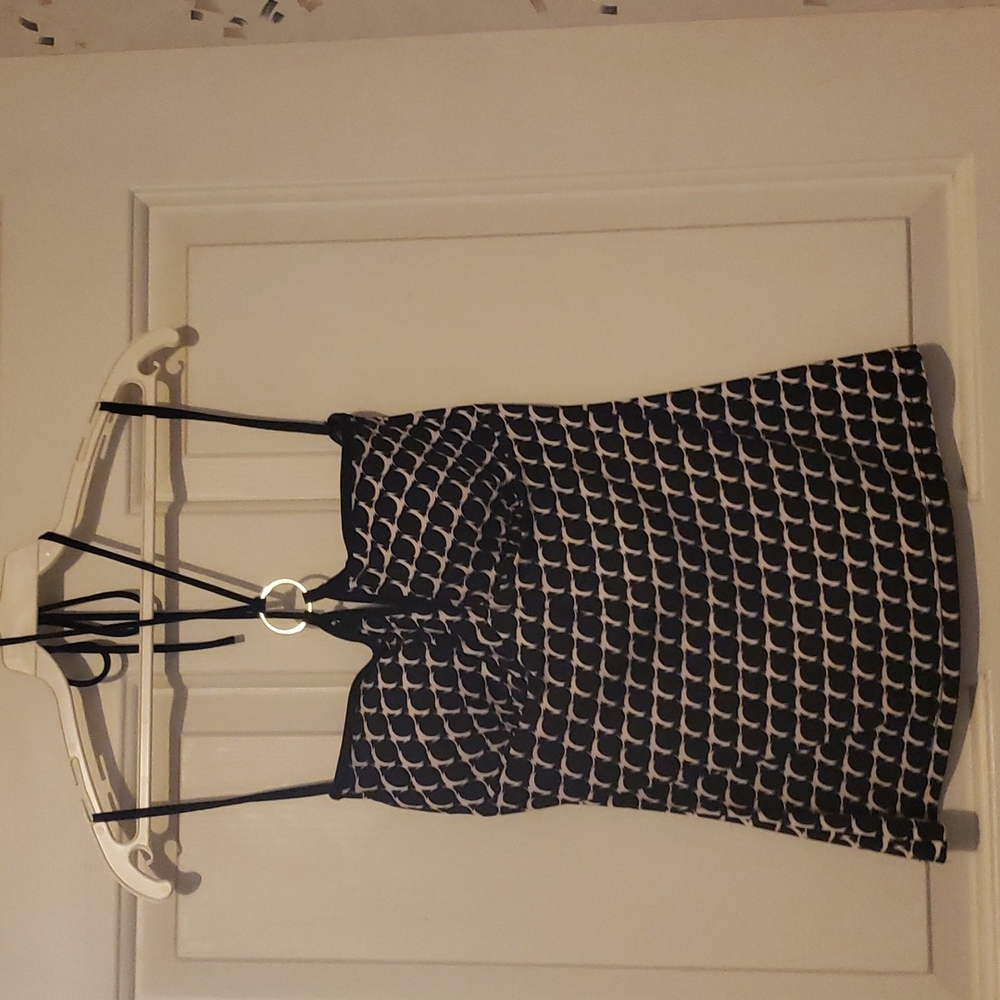 Black & White halter tank